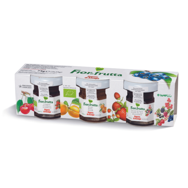Mini-jam potjes Fiordifrutta/Rigoni 3 smaken bio