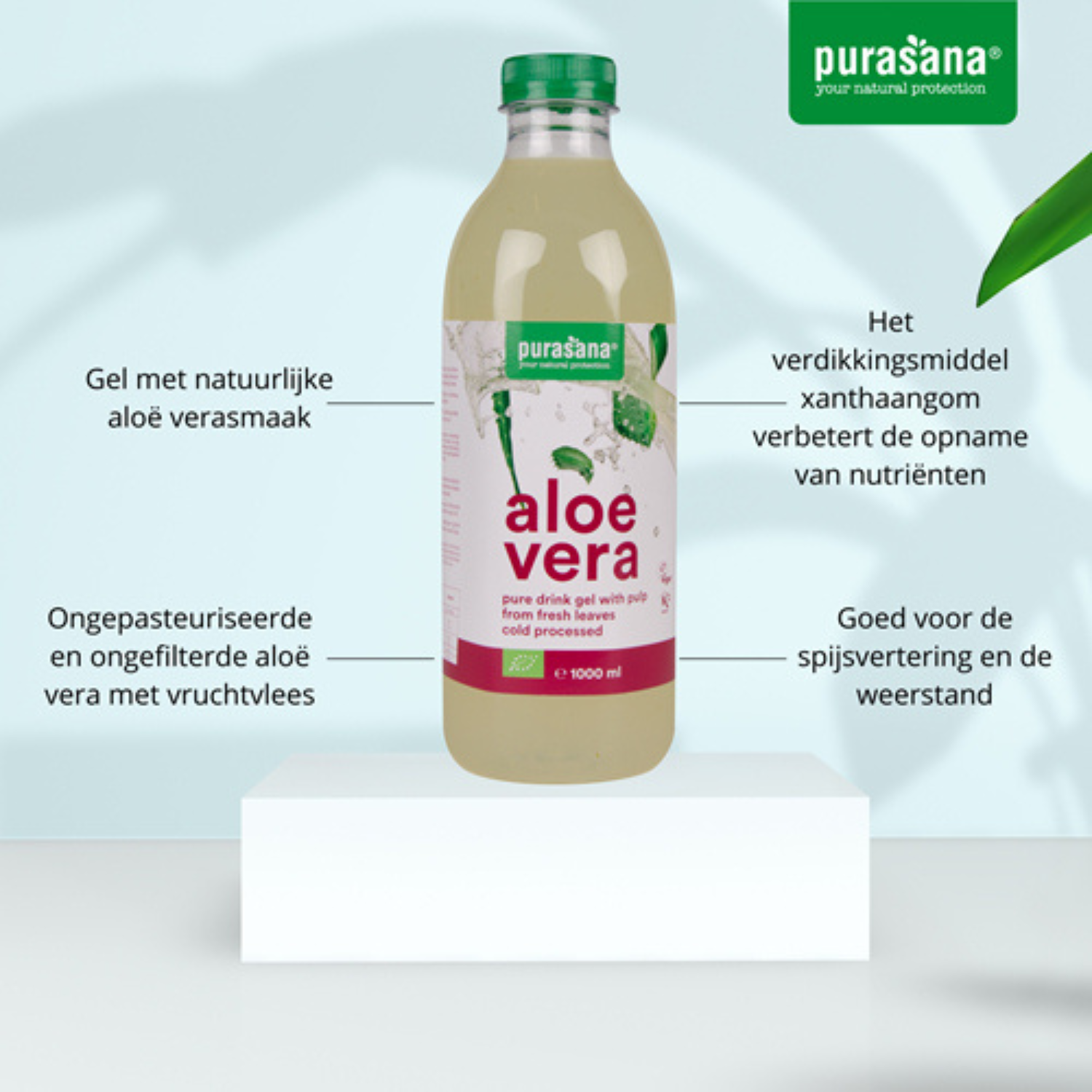 Aloë vera drinkgel bio Purasana - Afbeelding 2