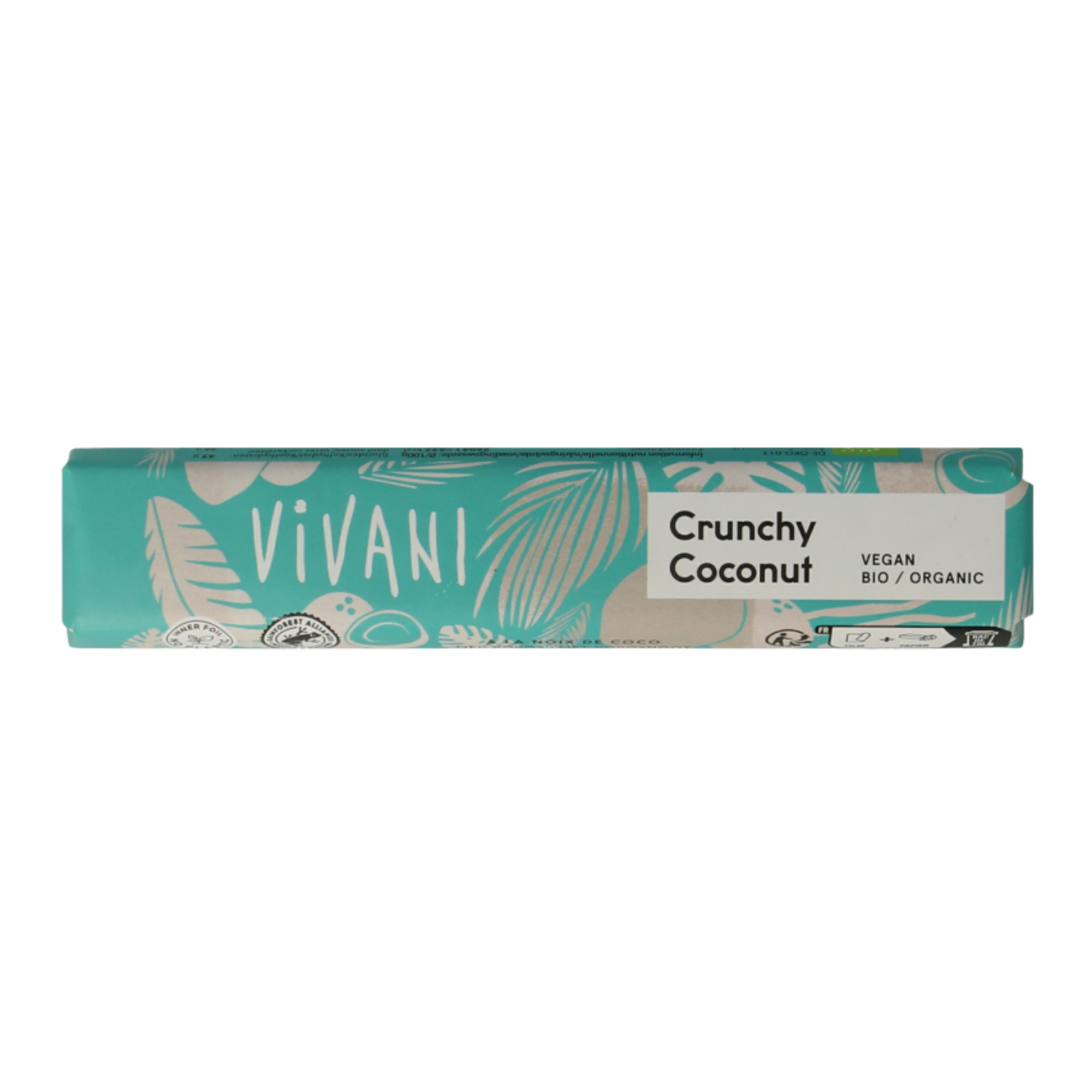 Chocoladereepje to go Crunchy coconut Vivani bio
