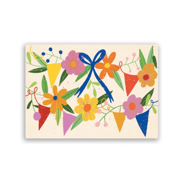 Ansichtkaart 'Bloemen en slingers' ZintenZ