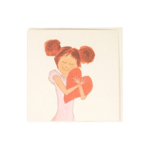 Dubbele kaart 'meisje met hart' ZintenZ