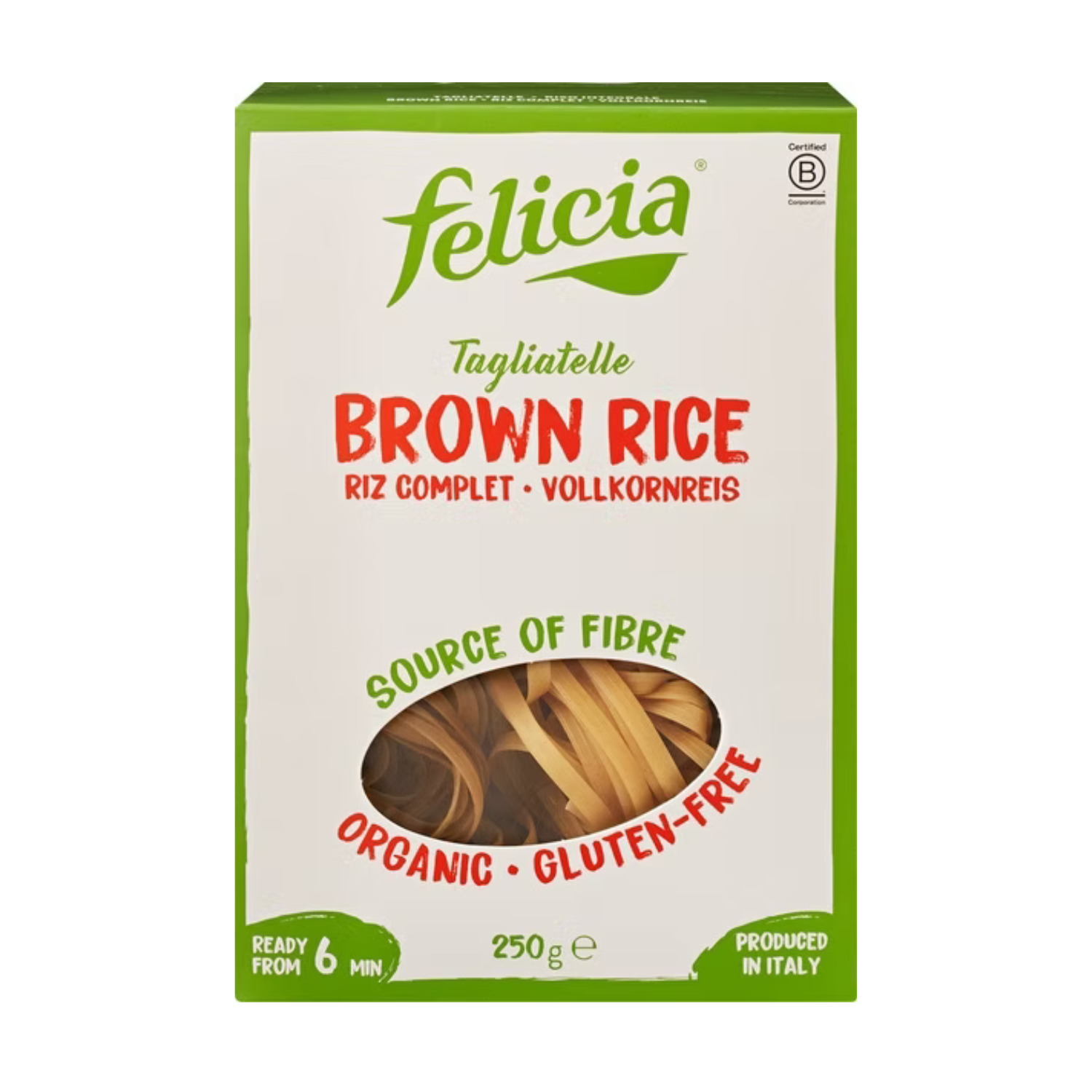 Glutenvrije bruine rijst tagliatelle bio Felicia