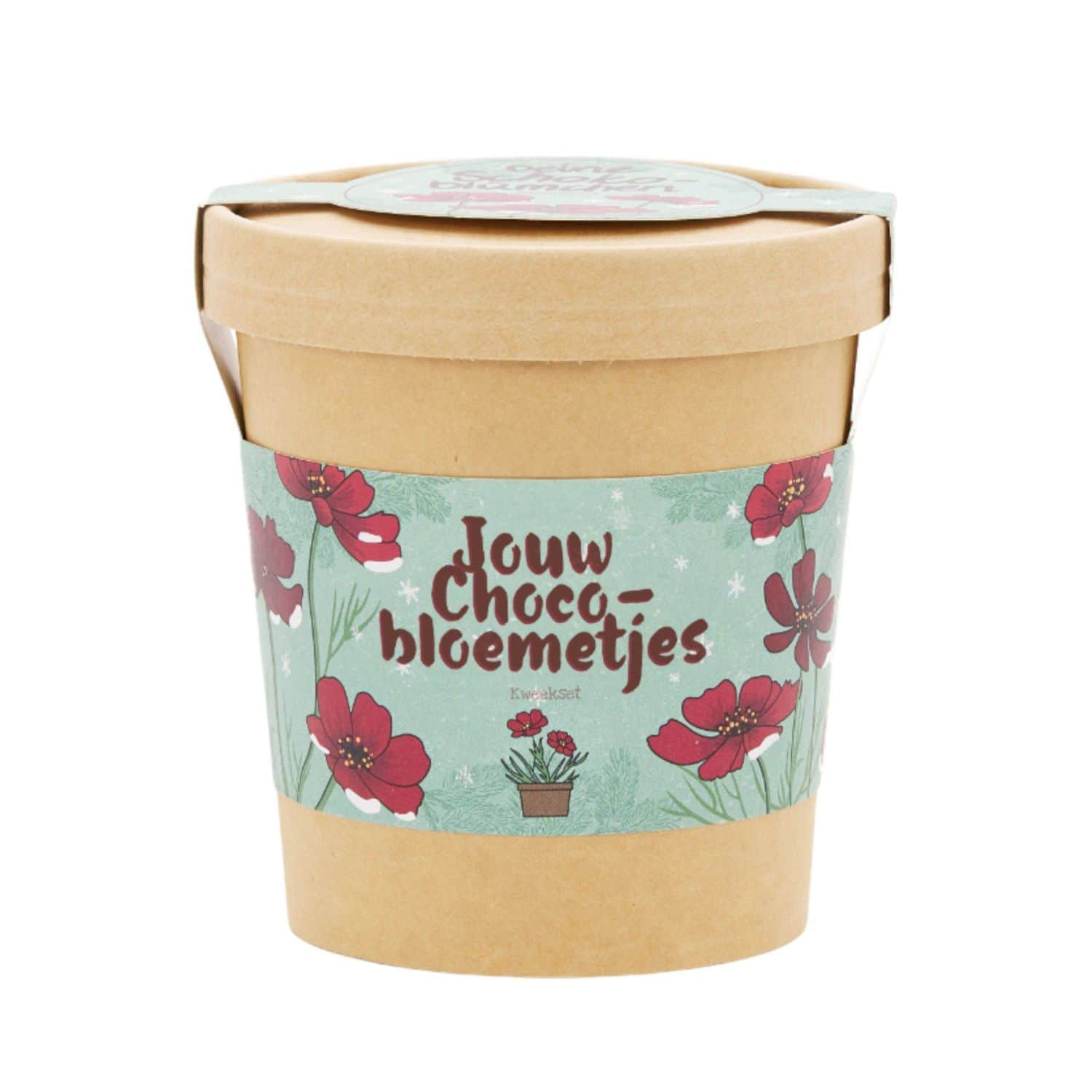 Chocoladebloemen in beker Die Stadtgärtner