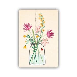 Ansichtkaart bloemen in glas ZintenZ