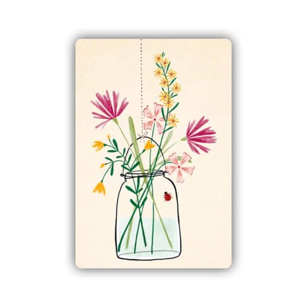 Ansichtkaart bloemen in glas ZintenZ