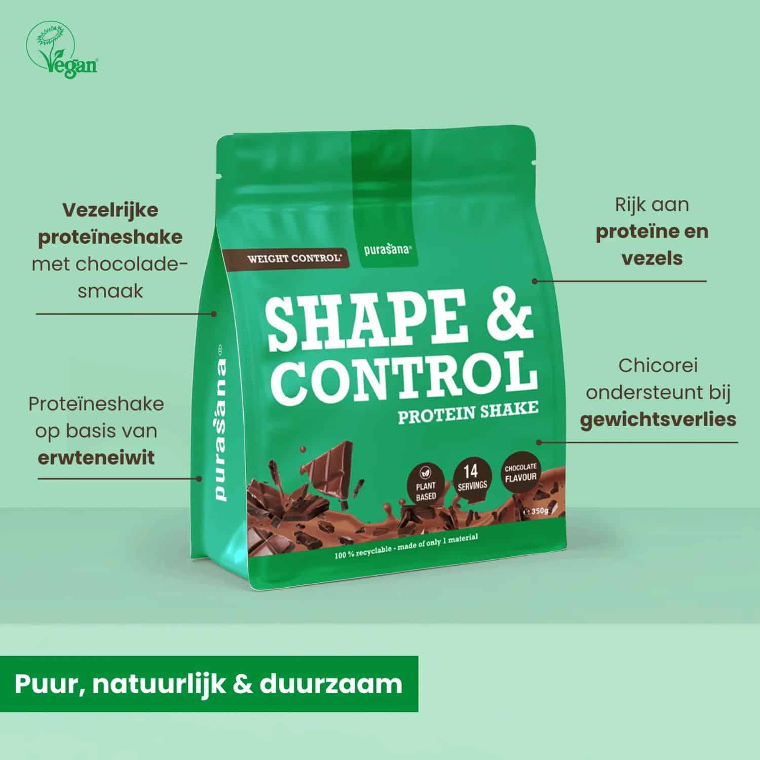 Shape & Control Chocolade bio Purasana - Afbeelding 3