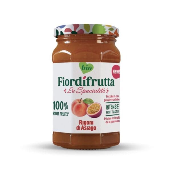 Perzik passievrucht fruitspread bio Fiordifrutta/Rigoni