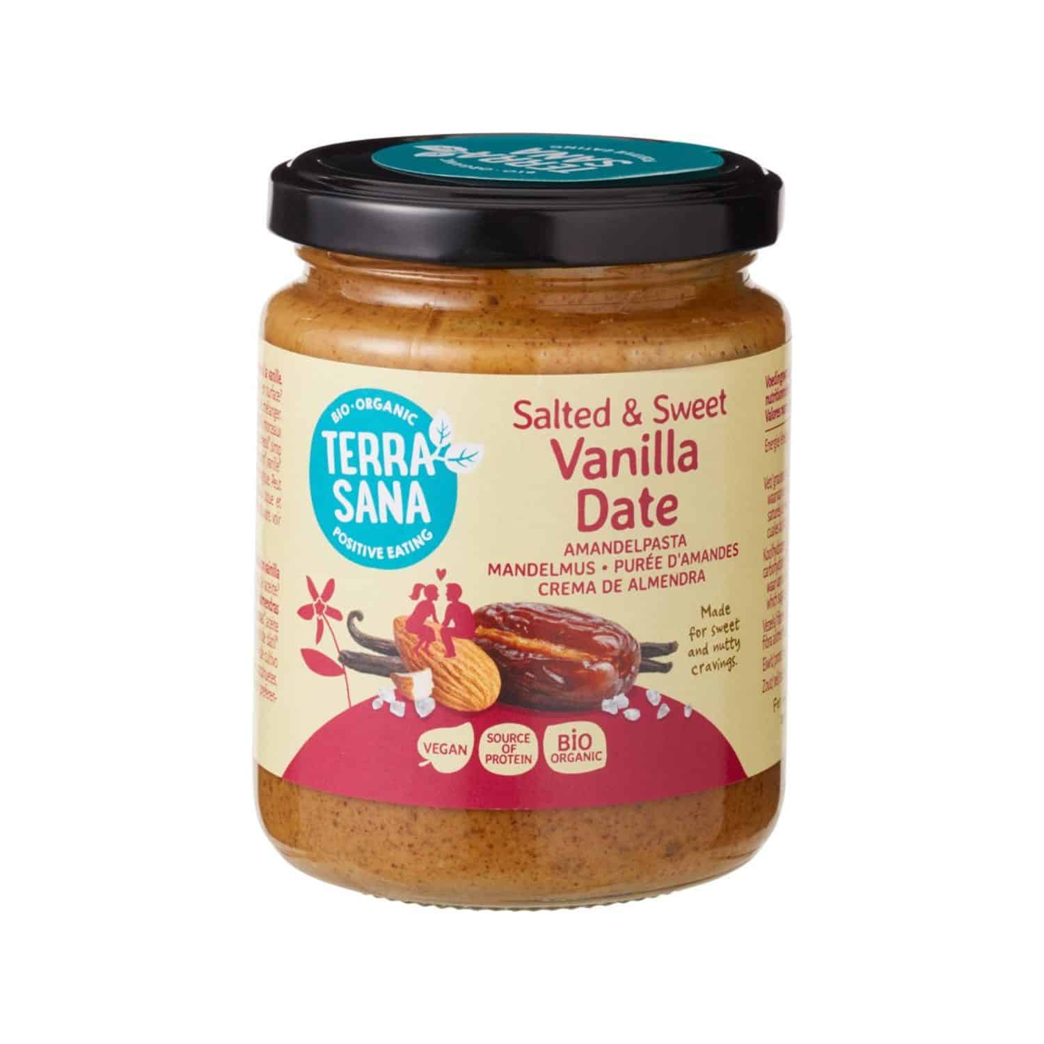 Salted & sweet amandelpasta vanille date bio Terrasana